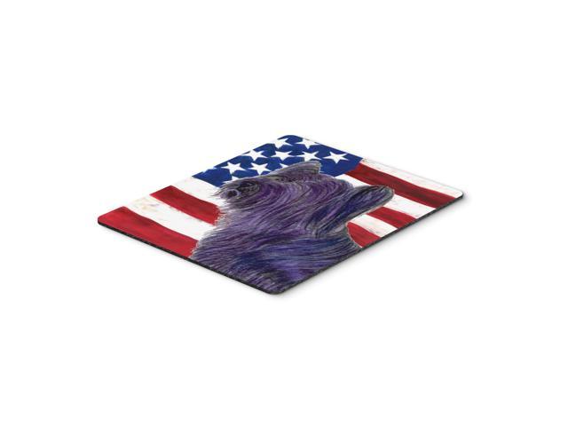 Caroline's Treasures Mouse/Hot Pad/Trivet USA American Flag with Skye Terrier (SS4219MP)
