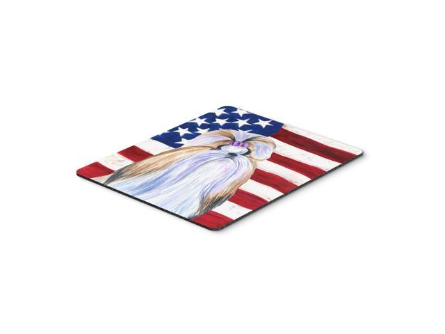 Caroline's Treasures Mouse/Hot Pad/Trivet USA American Flag with Shih Tzu (SS4221MP)