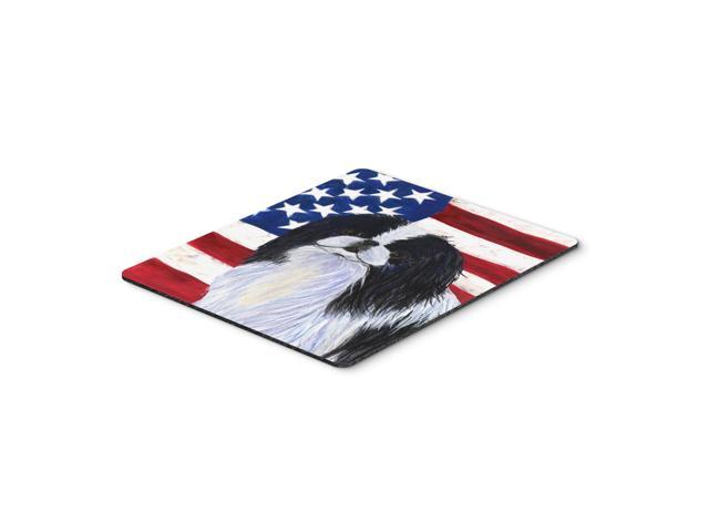 Caroline's Treasures Mouse/Hot Pad/Trivet USA American Flag with Japanese Chin (SS4223MP)