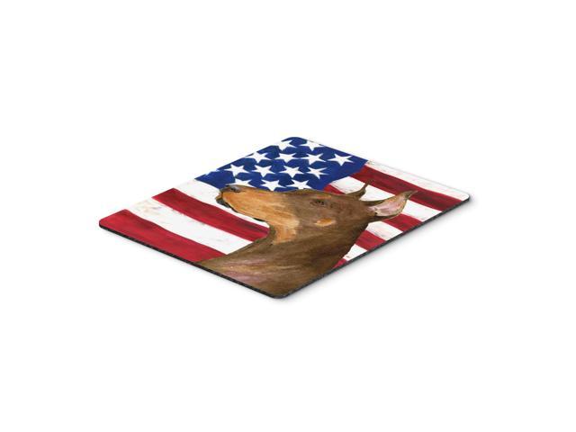 Caroline's Treasures Mouse/Hot Pad/Trivet USA American Flag with Doberman (SS4224MP)