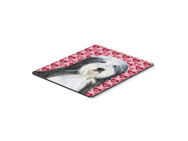 Caroline's Treasures Mouse/Hot Pad/Trivet Bearded Collie Hearts Love & Valentine's Day (SS4497MP)