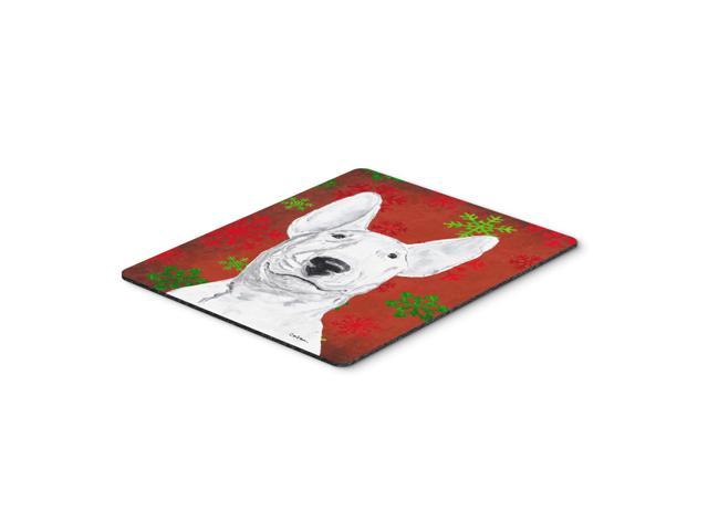 Caroline's Treasures Bull Terrier Red Snowflake Christmas Mouse Pad/Hot Pad/Trivet (SC9590MP)