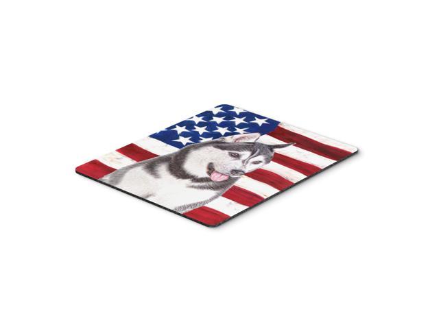 Caroline's Treasures USA American Flag with Alaskan Malamute Mouse Pad/Hot Pad/Trivet (KJ1154MP)