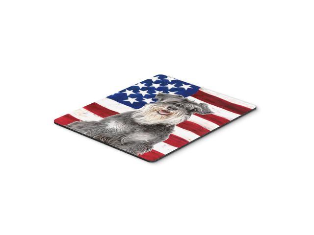 Caroline's Treasures USA American Flag with Schnauzer Mouse Pad/Hot Pad/Trivet (KJ1157MP)