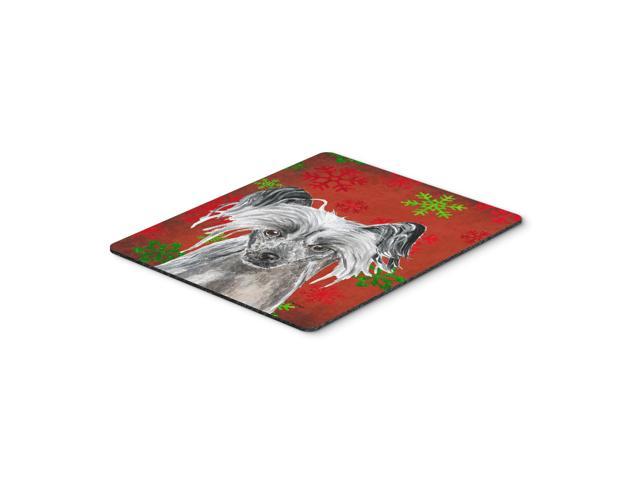 Caroline's Treasures Chinese Crested Red Snowflake Christmas Mouse Pad/Hot Pad/Trivet (SC9592MP)