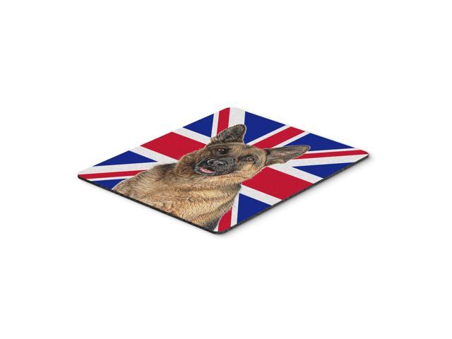Caroline's Treasures German Shepherd with English Union Jack British Flag Mouse Pad Hot Pad/Trivet (KJ1166MP)