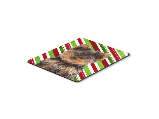 Caroline's Treasures Candy Cane Holiday Christmas Yorkie Puppy/Yorkshire Terrier Mouse Pad/Trivet (KJ1174MP)