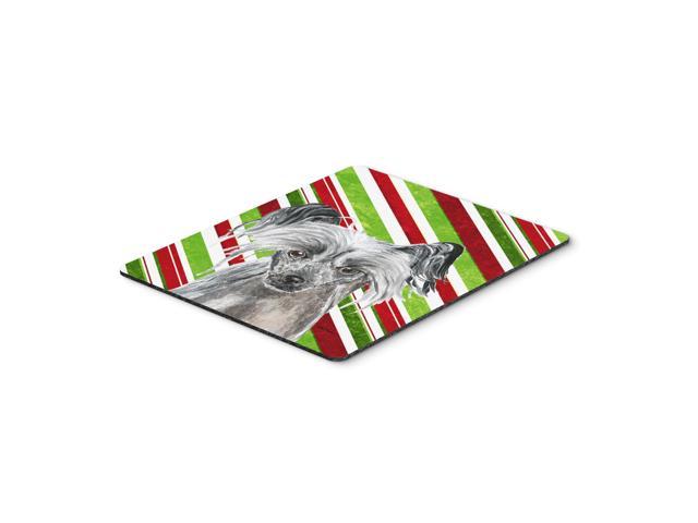 Caroline's Treasures Chinese Crested Candy Cane Christmas Mouse Pad/Hot Pad/Trivet (SC9620MP)
