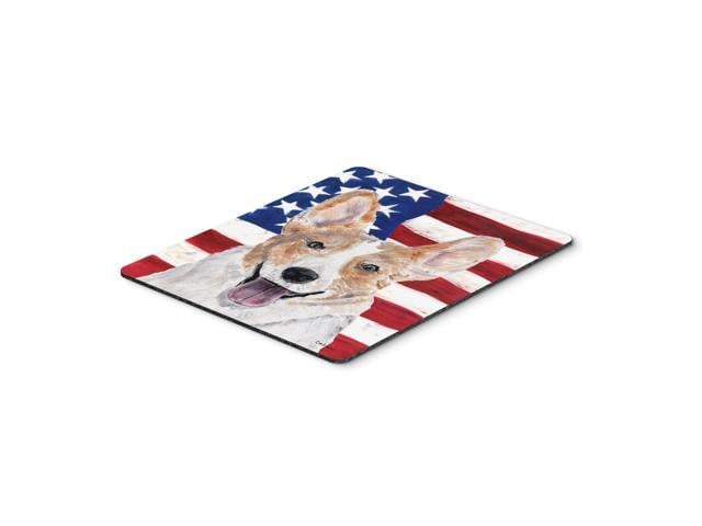 Caroline's Treasures Cardigan Corgi with American Flag USA Mouse Pad/Hot Pad/Trivet (SC9624MP)