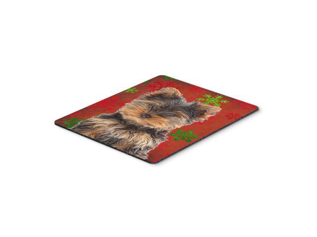 Caroline's Treasures Red Snowflakes Holiday Christmas Yorkie Puppy/Yorkshire Terrier Mouse Pad (KJ1188MP)