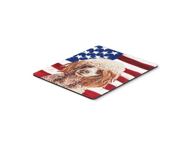 Caroline's Treasures Red Miniature Poodle with American Flag USA Mouse Pad/Hot Pad/Trivet (SC9627MP)
