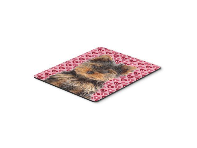 Caroline's Treasures Hearts Love and Valentine's Day Yorkie Puppy/Yorkshire Terrier Mouse Pad (KJ1195MP)
