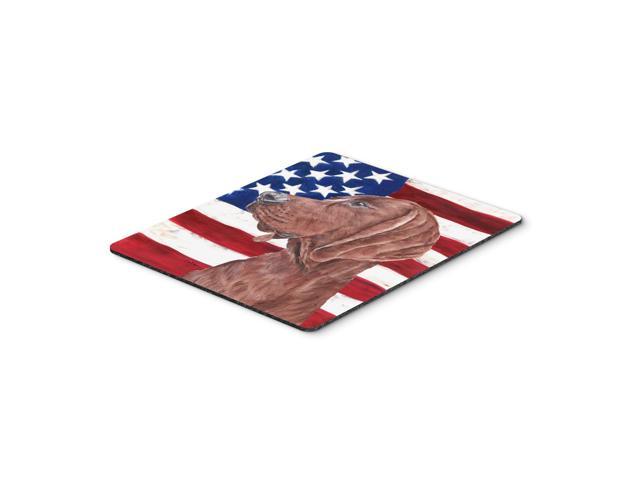 Caroline's Treasures Redbone Coonhound with American Flag USA Mouse Pad/Hot Pad/Trivet (SC9635MP)