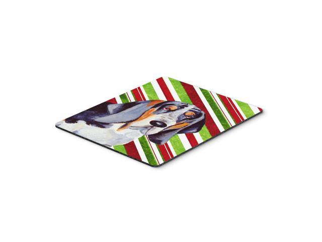 Caroline's Treasures Basset Hound Candy Cane Holiday Christmas Mouse Pad/Hot Pad/Trivet (LH9237MP)