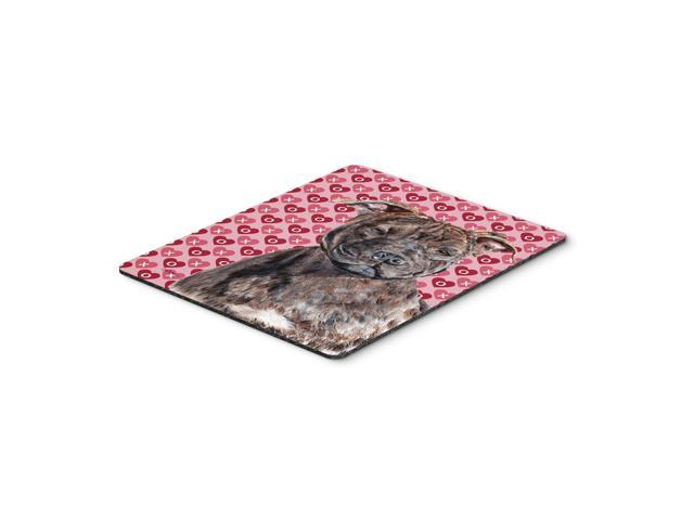 Caroline's Treasures Staffordshire Bull Terrier Staffie Hearts and Love Mouse Pad Hot Pad/Trivet (SC9705MP)