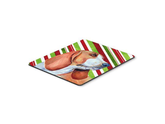 Caroline's Treasures Basset Hound Candy Cane Holiday Christmas Mouse Pad/Hot Pad/Trivet (LH9242MP)