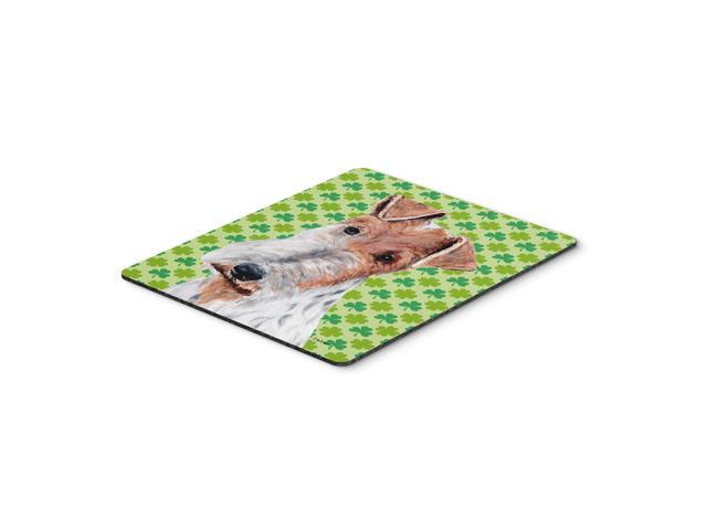 Caroline's Treasures Wire Fox Terrier Lucky Shamrock St. Patrick's Day Mouse Pad/Hot Pad/Trivet (SC9724MP)