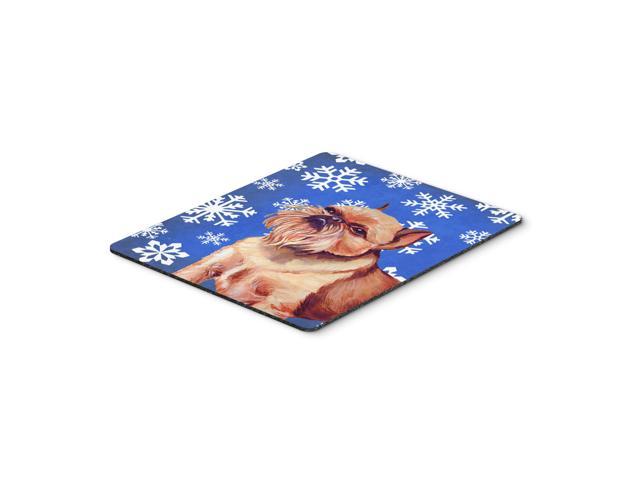 Caroline's Treasures Brussels Griffon Winter Snowflakes Holiday Mouse Pad/Hot Pad/Trivet (LH9269MP)