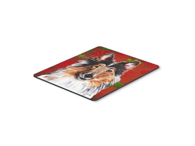 Caroline's Treasures Collie Red Snowflakes Holiday Mouse Pad/Hot Pad/Trivet (SC9742MP)