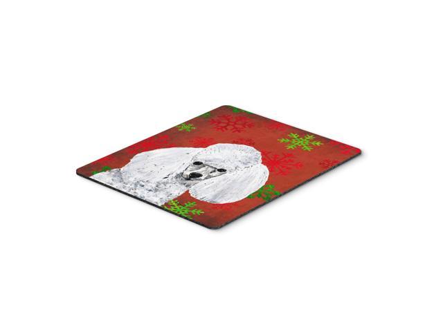 Caroline's Treasures White Toy Poodle Red Snowflakes Holiday Mouse Pad/Hot Pad/Trivet (SC9749MP)