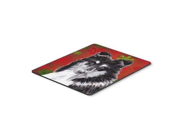 Caroline's Treasures Black & White Collie Red Snowflakes Holiday Mouse Pad/Hot Pad/Trivet (SC9750MP)
