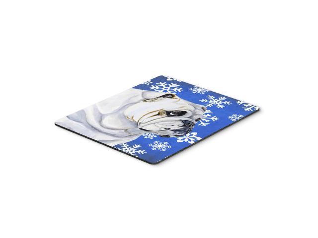 Caroline's Treasures Bulldog English Winter Snowflakes Holiday Mouse Pad/Hot Pad/Trivet (LH9274MP)