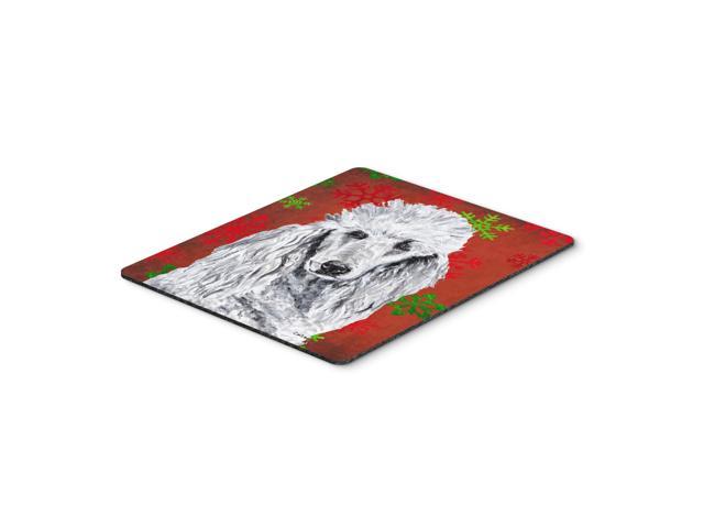 Caroline's Treasures White Standard Poodle Red Snowflakes Holiday Mouse Pad/Hot Pad/Trivet (SC9751MP)