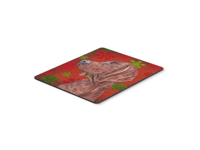 Caroline's Treasures Redbone Coonhound Red Snowflakes Holiday Mouse Pad/Hot Pad/Trivet (SC9755MP)