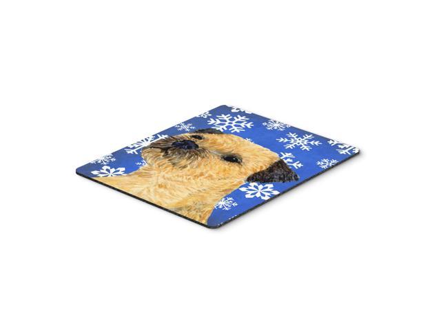 Caroline's Treasures Border Terrier Winter Snowflakes Holiday Mouse Pad/Hot Pad/Trivet (LH9278MP)