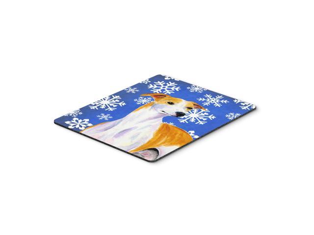 Caroline's Treasures Whippet Winter Snowflakes Holiday Mouse Pad/Hot Pad/Trivet (LH9283MP)
