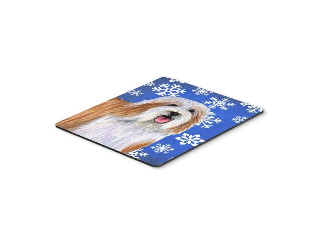 Caroline's Treasures Bearded Collie Winter Snowflakes Holiday Mouse Pad/Hot Pad/Trivet (LH9285MP)