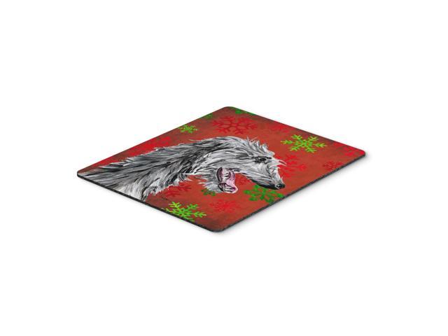 Caroline's Treasures Scottish Deerhound Red Snowflakes Holiday Mouse Pad/Hot Pad/Trivet (SC9765MP)