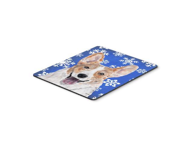 Caroline's Treasures Cardigan Corgi Winter Snowflakes Mouse Pad/Hot Pad/Trivet (SC9768MP)