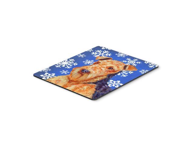 Caroline's Treasures Airedale Winter Snowflakes Holiday Mouse Pad/Hot Pad/Trivet (LH9291MP)