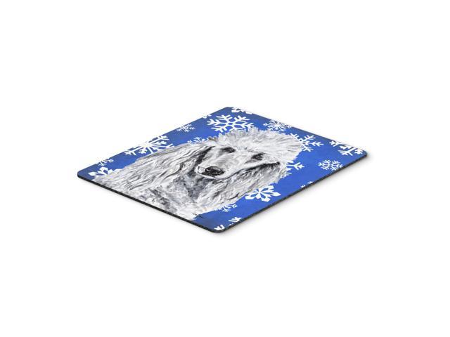 Caroline's Treasures White Standard Poodle Winter Snowflakes Mouse Pad/Hot Pad/Trivet (SC9775MP)