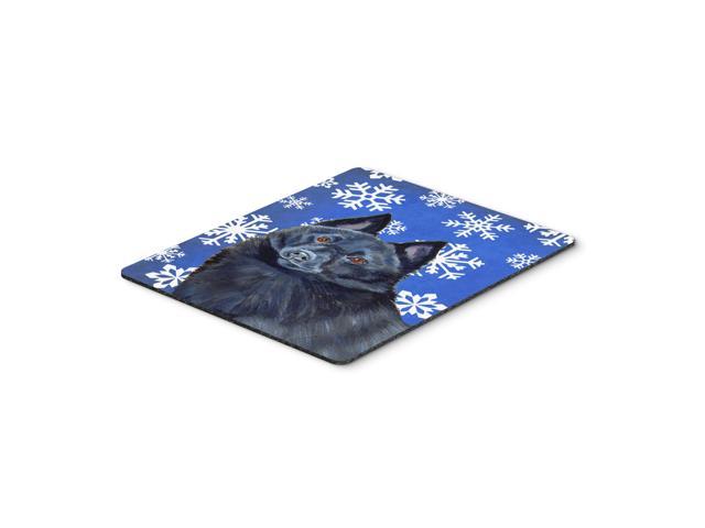Caroline's Treasures Schipperke Winter Snowflakes Holiday Mouse Pad/Hot Pad/Trivet (LH9294MP)