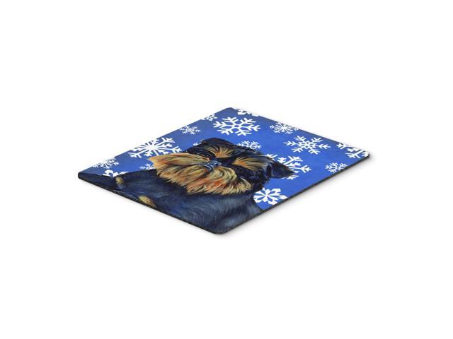 Caroline's Treasures Brussels Griffon Winter Snowflakes Holiday Mouse Pad/Hot Pad/Trivet (LH9298MP)