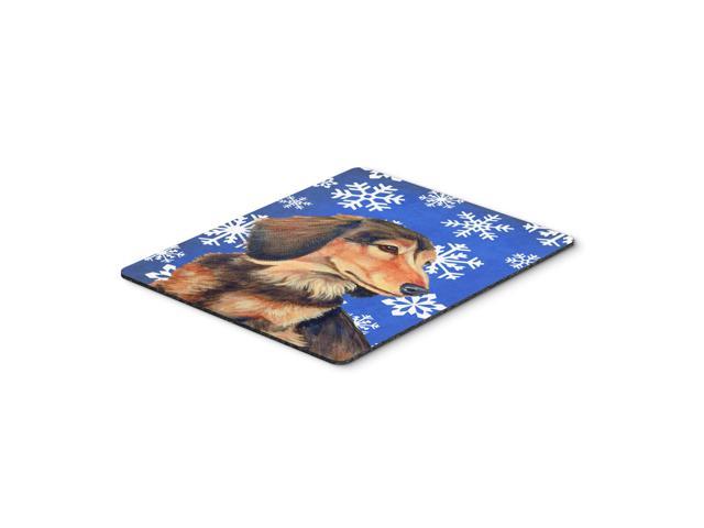 Carolines Treasures LH9301MP Dachshund Winter Snowflakes Holiday Mouse Pad, Hot Pad or Trivet, Large, Multicolor