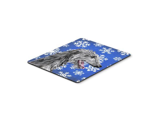Caroline's Treasures Scottish Deerhound Winter Snowflakes Mouse Pad/Hot Pad/Trivet (SC9789MP)