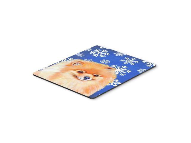 Caroline's Treasures Pomeranian Winter Snowflakes Holiday Mouse Pad/Hot Pad/Trivet (LH9305MP)
