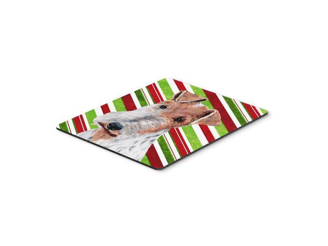 Caroline's Treasures Wire Fox Terrier Candy Cane Christmas Mouse Pad/Hot Pad/Trivet (SC9796MP)