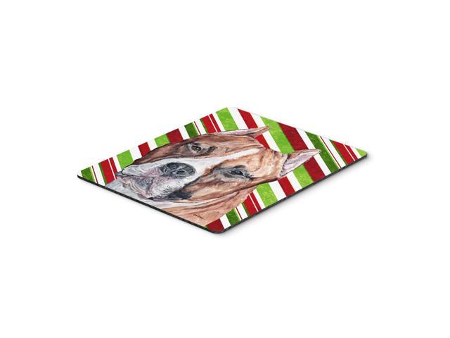 Caroline's Treasures Staffordshire Bull Terrier Staffie Candy Cane Christmas Mouse Pad/Trivet (SC9800MP)