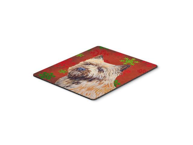 Caroline's Treasures Cairn Terrier Red & Green Snowflakes Christmas Mouse Pad/Hot Pad/Trivet (LH9320MP)