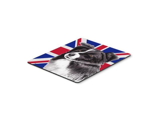 Caroline's Treasures Border Collie with English Union Jack British Flag Mouse Pad Hot Pad/Trivet (SC9824MP)