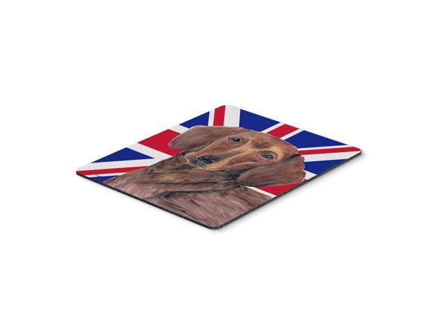 Caroline's Treasures Dachshund with English Union Jack British Flag Mouse Pad/Hot Pad/Trivet (SC9825MP)