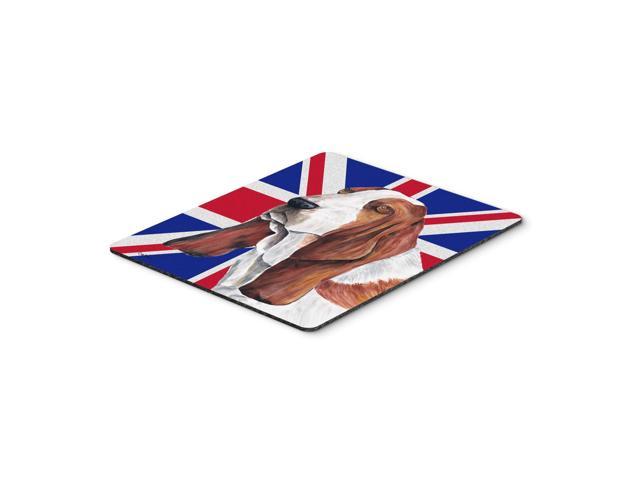 Caroline's Treasures Basset Hound with English Union Jack British Flag Mouse Pad/Hot Pad/Trivet (SC9829MP)