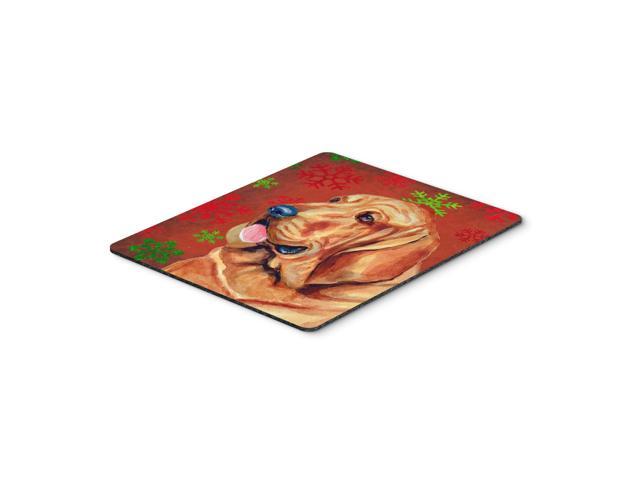 Caroline's Treasures Bloodhound Red & Green Snowflakes Christmas Mouse Pad/Hot Pad/Trivet (LH9331MP)