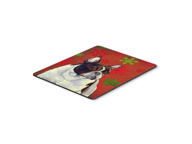 Caroline's Treasures French Bulldog Red & Green Snowflakes Christmas Mouse Pad/Hot Pad/Trivet (LH9337MP)