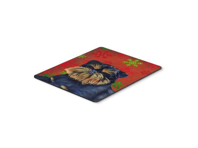 Caroline's Treasures Brussels Griffon Red Green Snowflakes Christmas Mouse Pad/Hot Pad/Trivet (LH9343MP)