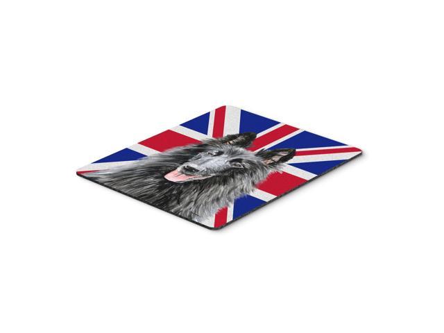 Caroline's Treasures Belgian Sheepdog with English Union Jack British Flag Mouse Pad/Trivet (SC9855MP)